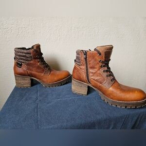 Brown Zip Up Leather Boots